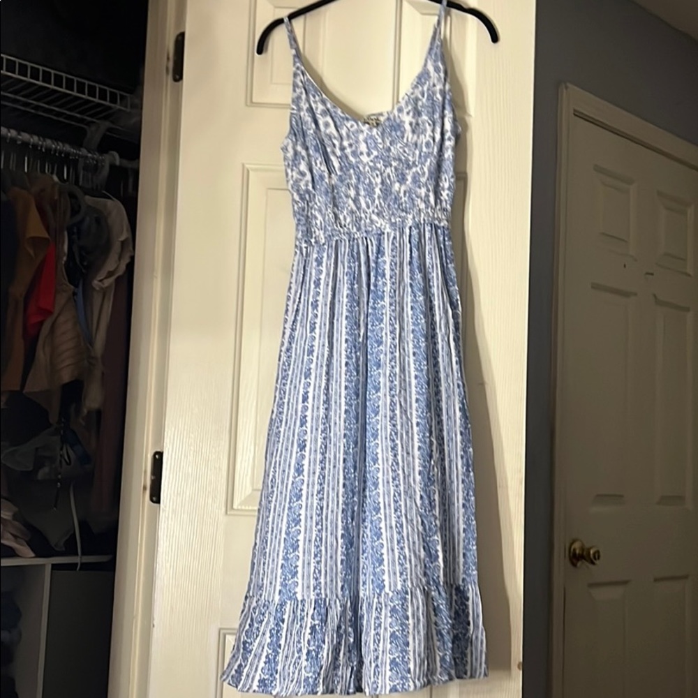 Blue floral long dress